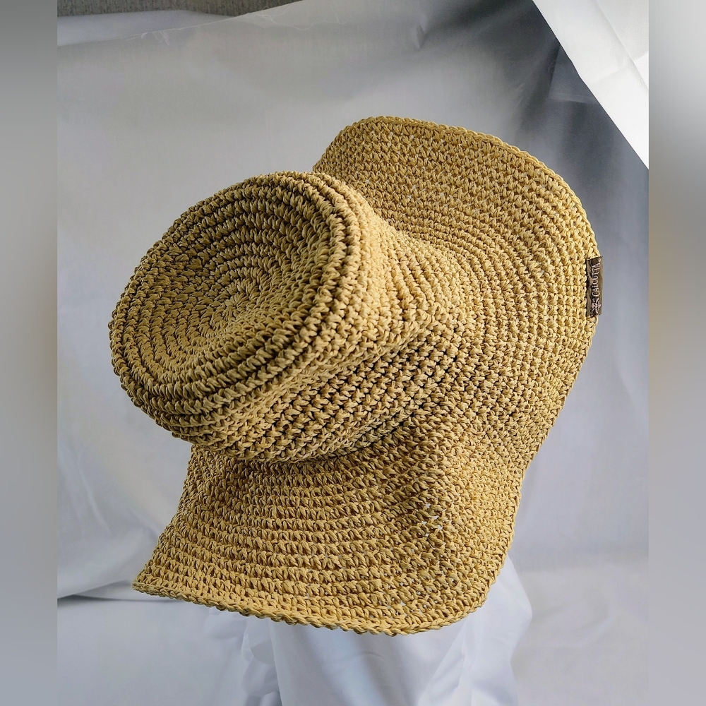 Calcutta Brand Women's Floppy Beach Woven Straw Hat Wide Brim Foldable Soft Feel